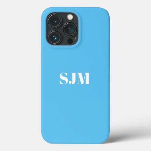 Minimale naam van aangepast monogram: hemelblauw w Case-Mate iPhone case (Achterkant)