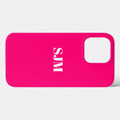 Minimale naam van aangepast monogram hete roze fuc Case-Mate iPhone case (Achterkant (horizontaal))