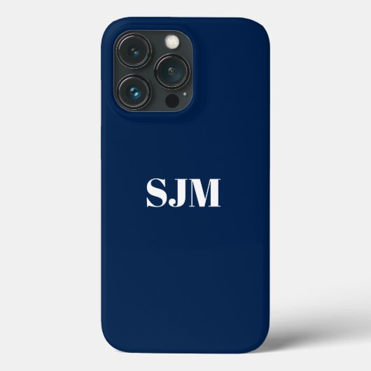 Minimale naam van aangepast monogram marineblauw & Case-Mate iPhone case (Achterkant)