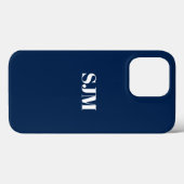 Minimale naam van aangepast monogram marineblauw & Case-Mate iPhone case (Achterkant (horizontaal))