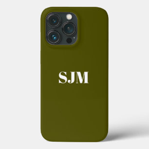 Minimale naam van aangepast monogram olijfmos groe Case-Mate iPhone case