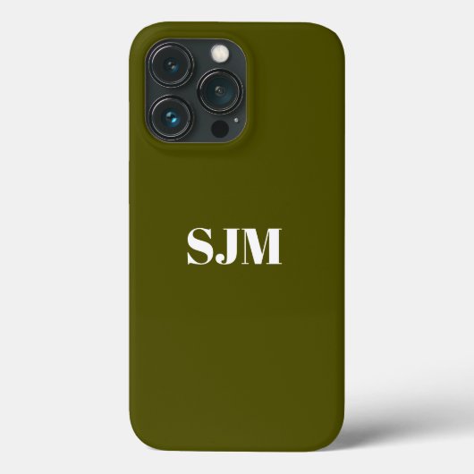 Minimale naam van aangepast monogram olijfmos groe Case-Mate iPhone case (Achterkant)