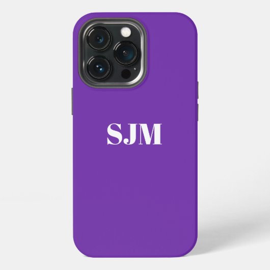 Minimale naam van aangepast monogram paarse druive iPhone hoesje (Achterkant)