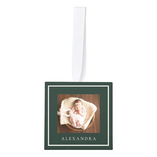 Minimale naam van Baby en geboorte — Fototoetsenbo Decoratie (Voorkant)