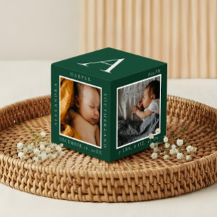 Minimale naam van Baby en geboorte — Fototoetsenbo Kubus