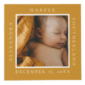 Minimale naam van Baby en geboorte — Fototoetsenbo Kubus (Voorkant)