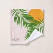 Minimale naam van de tropische zonnepalm Retro Tro Bad Handdoek (Wasdoekje)