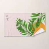 Minimale naam van de tropische zonnepalm Retro Tro Bad Handdoek (Handdoek)