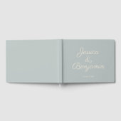 Minimale naam van Elegant Script Dusty Blue Weddin Gastenboek (Volledig)