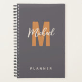 Minimale naam van het donkergrijze Masculine/grijz Planner (Voorkant)