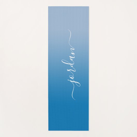 Minimale naam van het witte script voor Sky Blue G Yogamat (Voorkant)