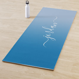 Minimale naam van het witte script voor Sky Blue G Yogamat