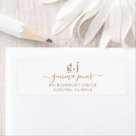 Minimale naam van modern Gold Monogram Etiket