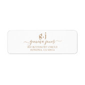 Minimale naam van modern Gold Monogram Etiket (Voorkant)