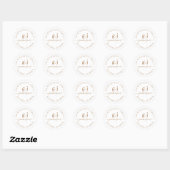 Minimale naam van modern Gold Monogram Ronde Sticker (Vel)
