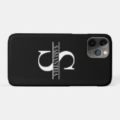 Minimale naam van Trendy Black en White Monogram Case-Mate iPhone Case (Achterkant (horizontaal))
