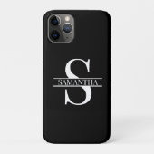 Minimale naam van Trendy Black en White Monogram Case-Mate iPhone Case (Achterkant)