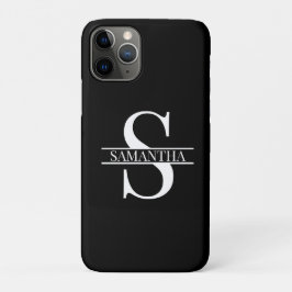 Minimale naam van Trendy Black en White Monogram Case-Mate iPhone Case