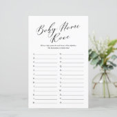 Minimale naam voor kalligrafie Race Baby shower Ga (Staand voorkant)
