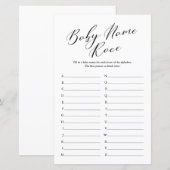 Minimale naam voor kalligrafie Race Baby shower Ga (Voorkant / Achterkant)