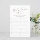 Minimale naam voor kalligrafie Race Baby shower Ga (Staand voorkant)