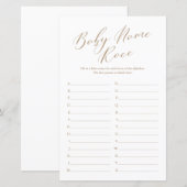 Minimale naam voor kalligrafie Race Baby shower Ga (Voorkant / Achterkant)