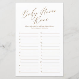 Minimale naam voor kalligrafie Race Baby shower Ga