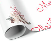 Minimale naam witte kerst met rode kerst cadeaupapier (Rol Hoek)