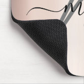 Minimale naam zwart Roos Monogram grijs Muismat (Hoek)