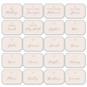 Minimale naamkaartjes voor bruidsfeest | Bewerkbaa Sticker (Voorkant)