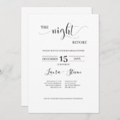 Minimale nacht voor het eten van het repetitief av kaart (Voorkant / Achterkant)