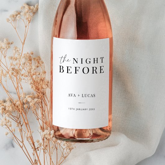 Minimale nacht voor het eten van het repetitief av wijn etiket