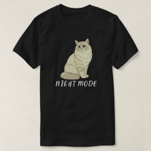 Minimale Nachtmodus Kat Knus Illustratie T-shirt