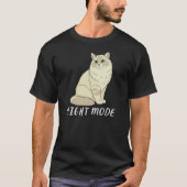 Minimale Nachtmodus Kat Knus Illustratie T-shirt (Voorkant)