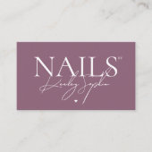 Minimale nageltechnicus nagels studio stoffig roze visitekaartje (Voorkant)