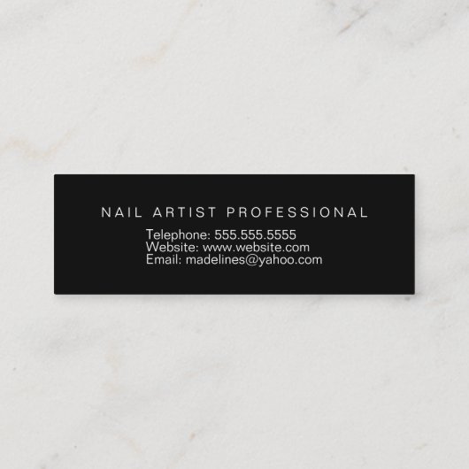 Minimale Nail Technicus Salon Gold Poolse sterren Mini Visitekaartje (Achterkant)