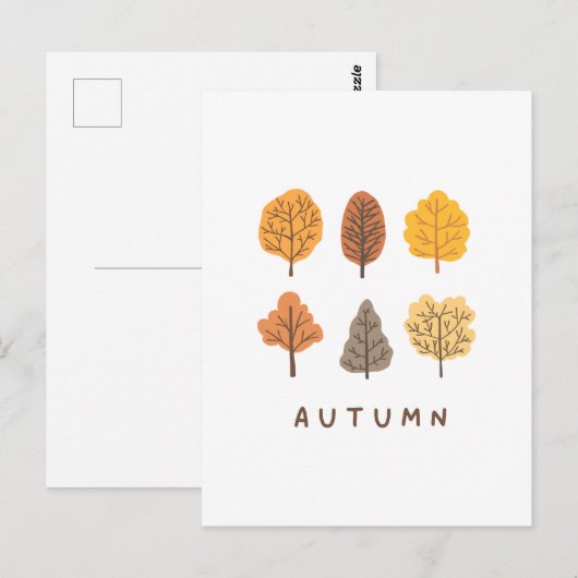 Minimale najaarstructuur briefkaart (Voorkant / Achterkant)