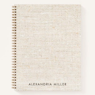 Minimale namaak-canvasprint met monogram notitieboek