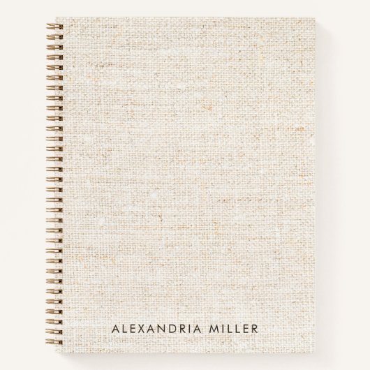 Minimale namaak-canvasprint met monogram notitieboek (Voorkant)
