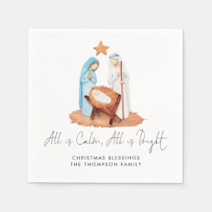 Minimale nativiteitsscène Alles is de naam kalm Servet