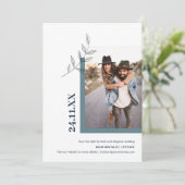 Minimale Natuur van Leaf Outdoor Foto Groen Save The Date (Staand voorkant)