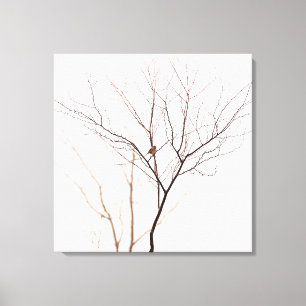 Minimale Natuur voor kleine vogelsoorten in boomta Canvas Afdruk