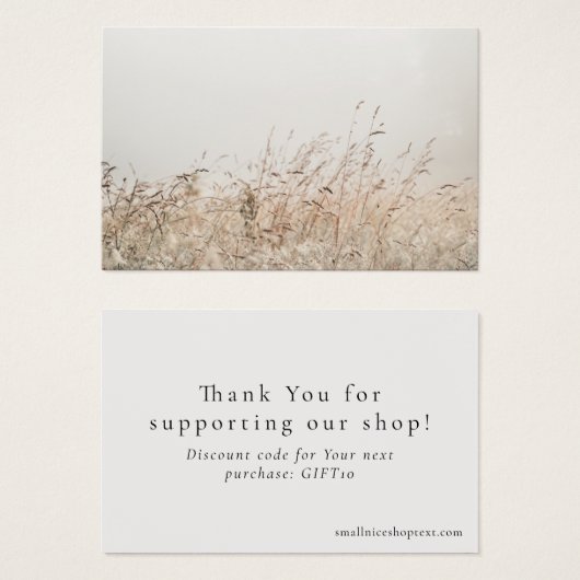 Minimale natuur winkel bedankkaart met korting visitekaartje (Voorkant /achterkant)