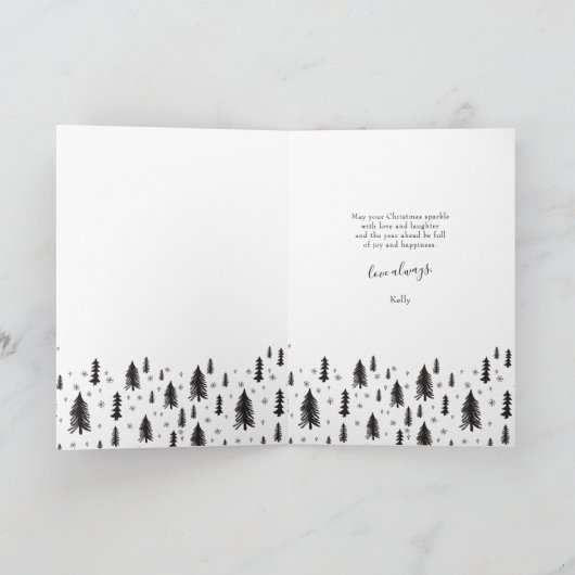 Minimale natuurlijke kerstboom voor de man met de  feestdagen kaart (Binnen)