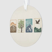 Minimale Natuurset – Berg- en Boomkunst Ornament (voorkant)