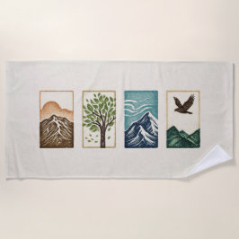 Minimale Natuurset – Berg- en Boomkunst Strandlaken