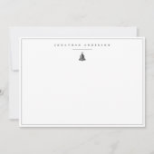 Minimale Nautical Bell Custom Note Card Notitiekaartje (Voorkant)