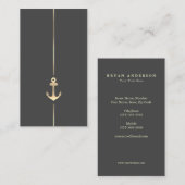 Minimale Nautical Gold Anchor Visitekaartje (Voorkant / Achterkant)