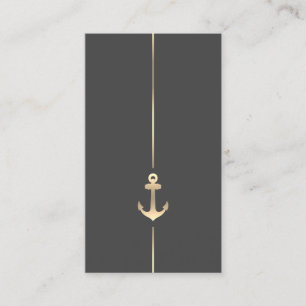 Minimale Nautical Gold Anchor Visitekaartje