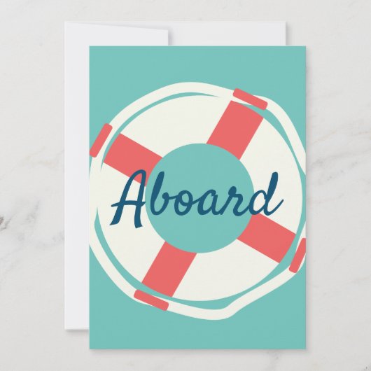 Minimale Nautical Life Saver Aboard Round Kaart (Voorkant)